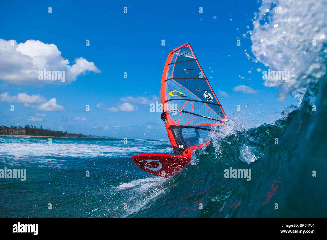 Windsurfing, Kauai, Hawaii Stock Photo Alamy