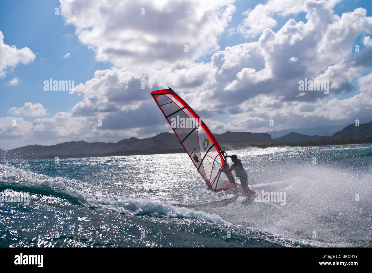 Windsurfing, Kauai, Hawaii Stock Photo Alamy