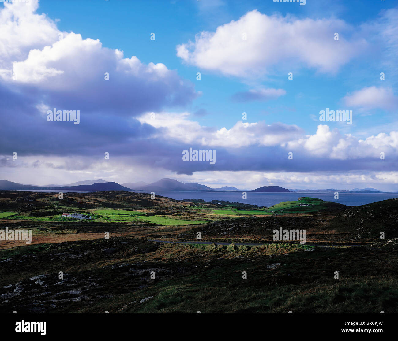 Malin Head, Inishowen, Co Donegal, Ireland; Rain Shower Over A