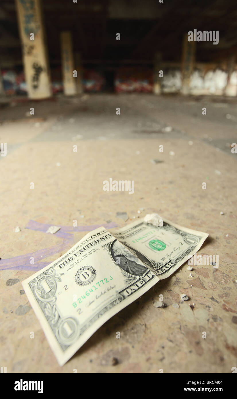 one dollar on a floor Stock Photo - Alamy