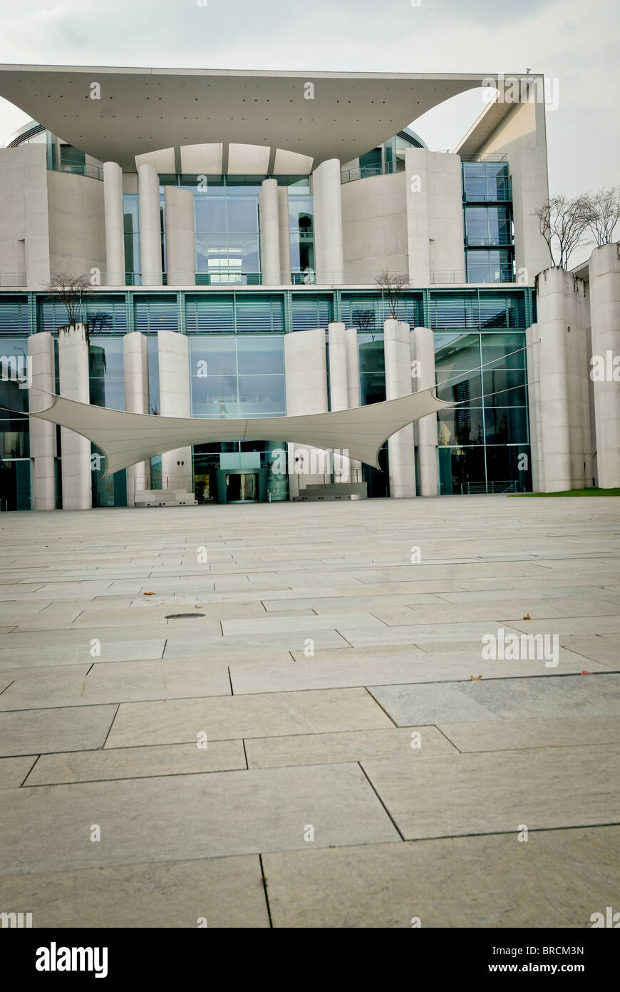 Exterior of the Chancellor's Office or Bundeskanzleramt,  (Kanzleramt) is the office of the Chancellor. Stock Photo