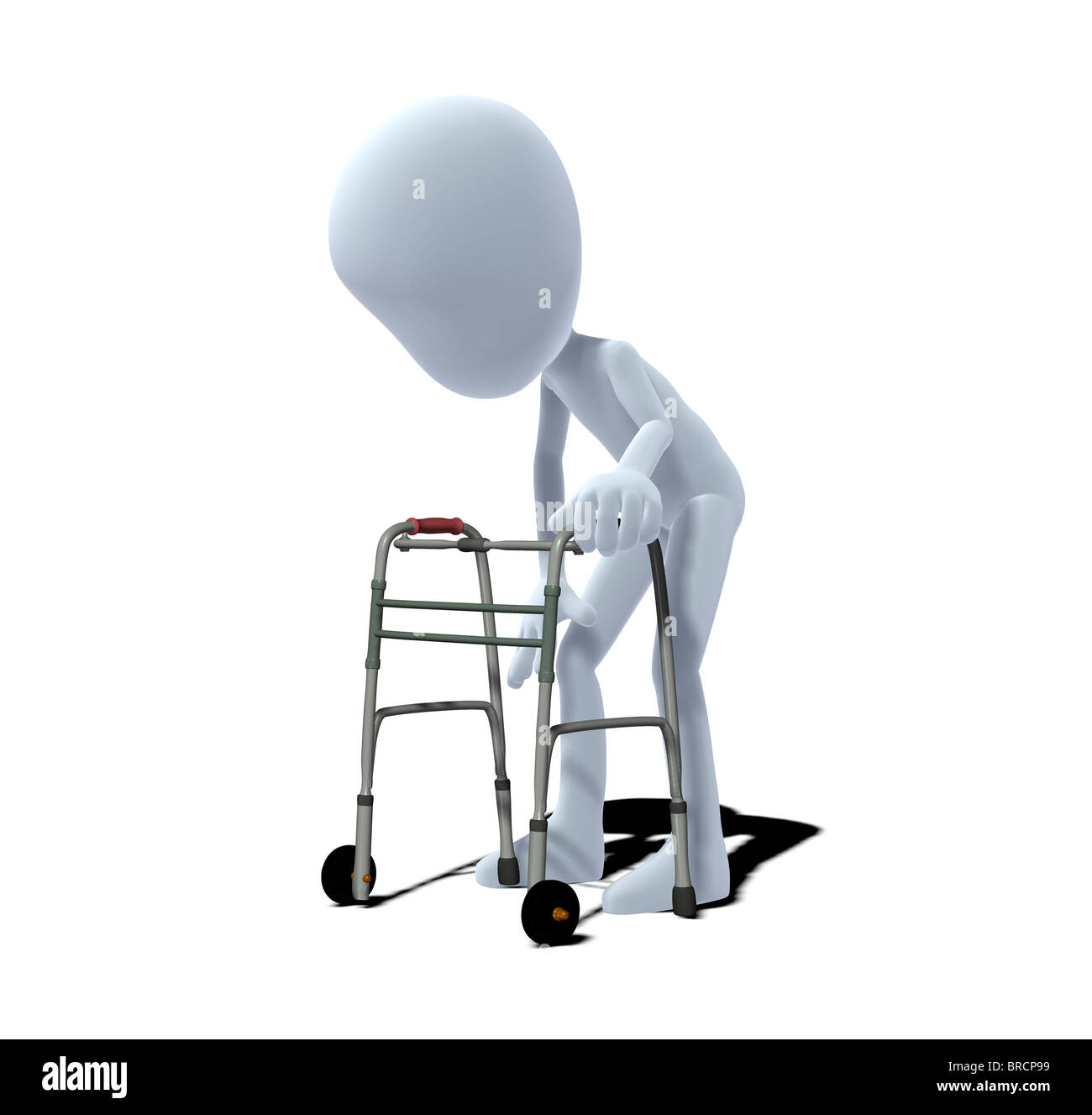 concept figure with walker Stock Photo