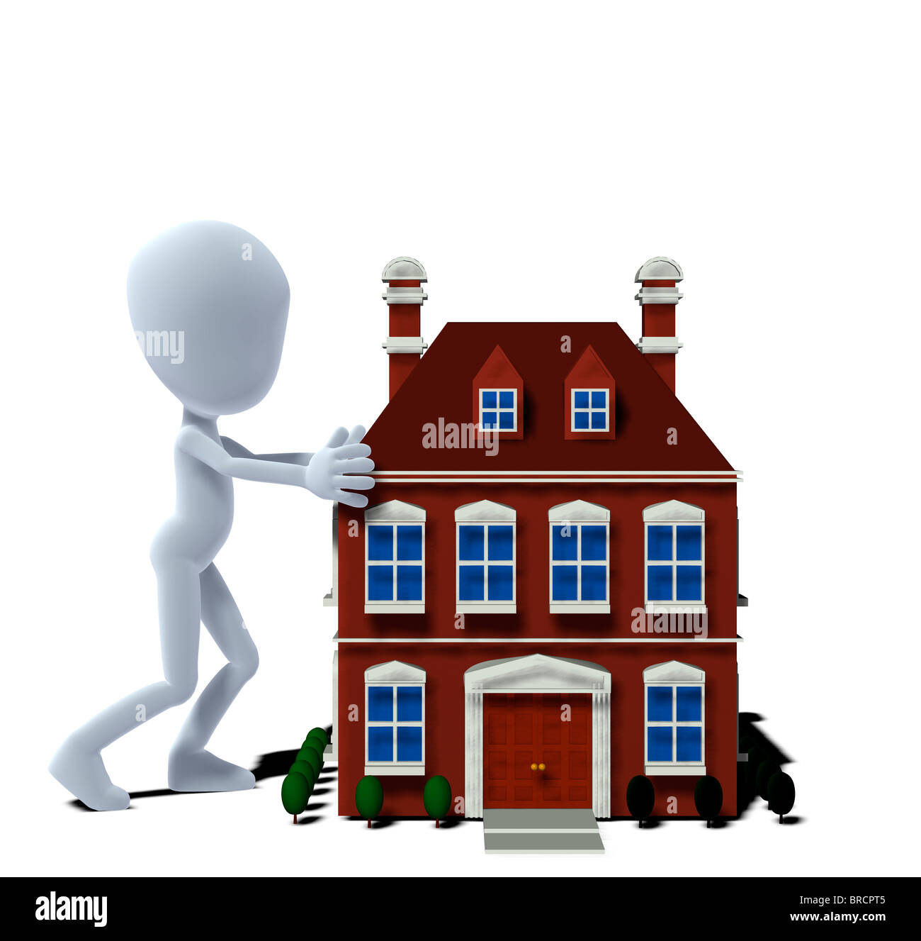 concept figure with house Stock Photo