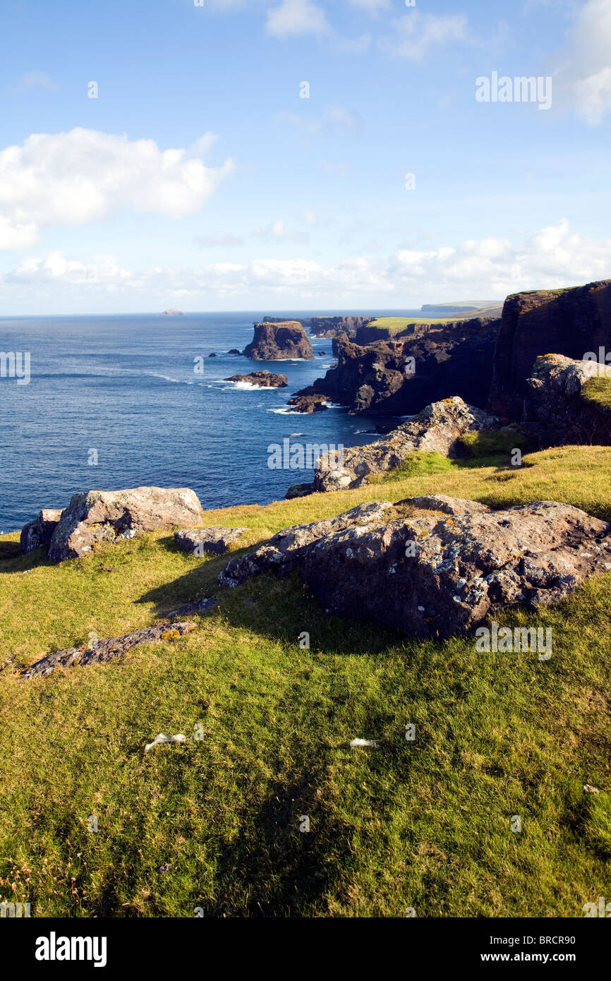 Eshaness rocky coast Shetland Islands Scotland Stock Photo