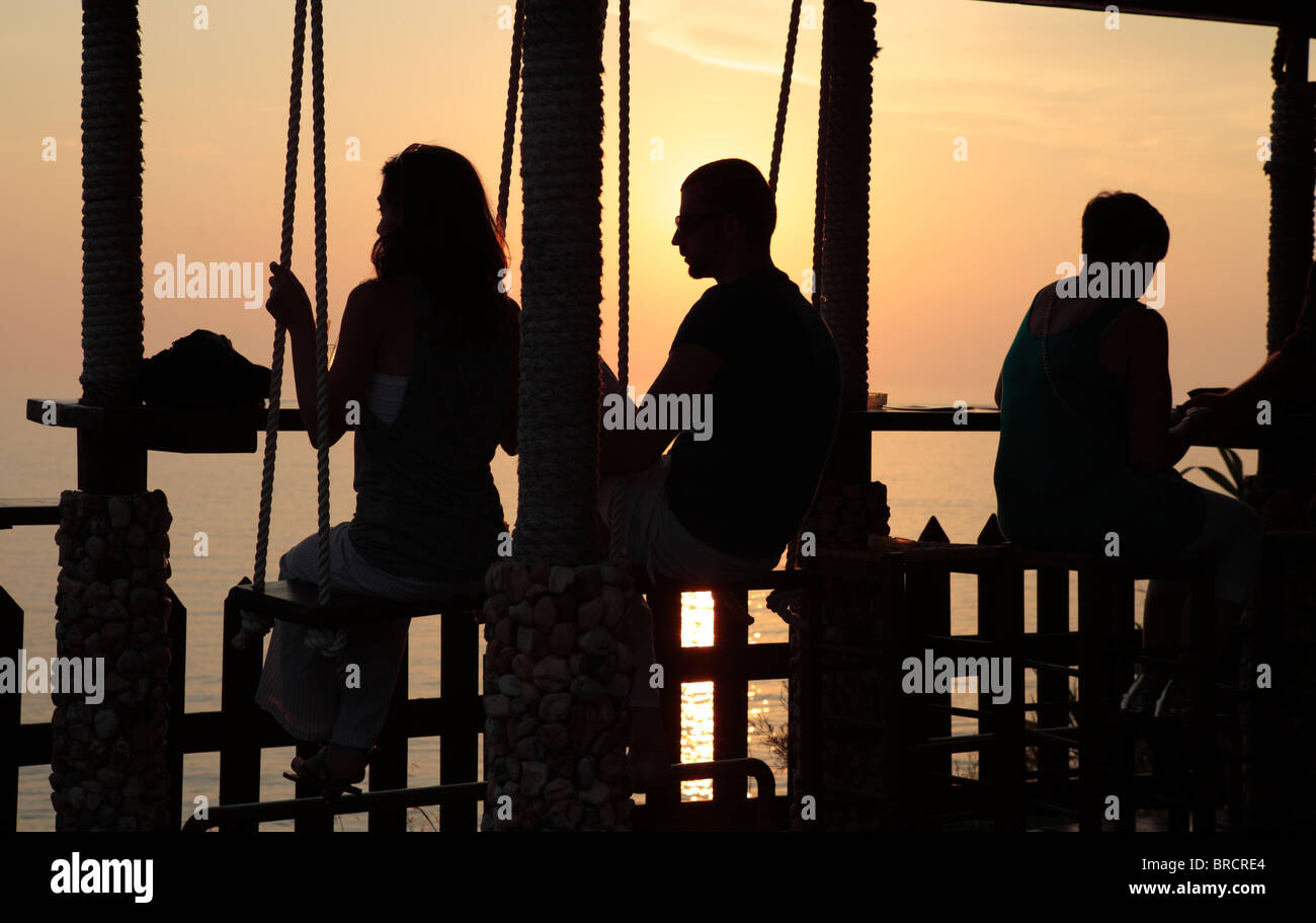 Silhouette of people in bar hi-res stock photography and images - Alamy
