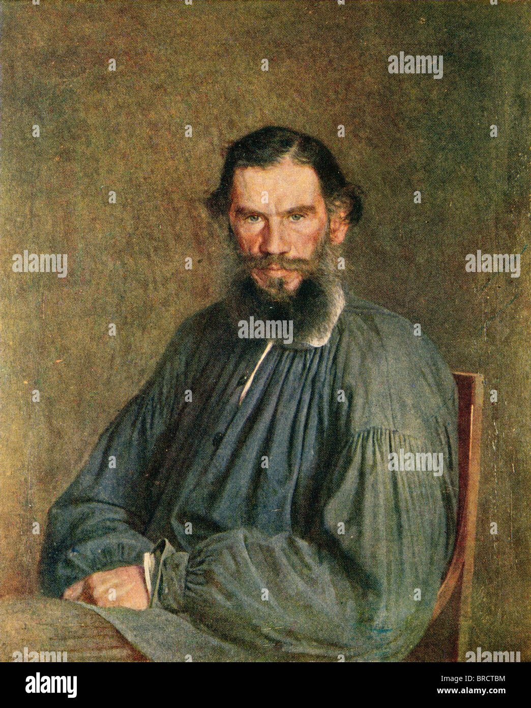 Leo Tolstoy, a portrait of Nicholas Kramskoy Stock Photo