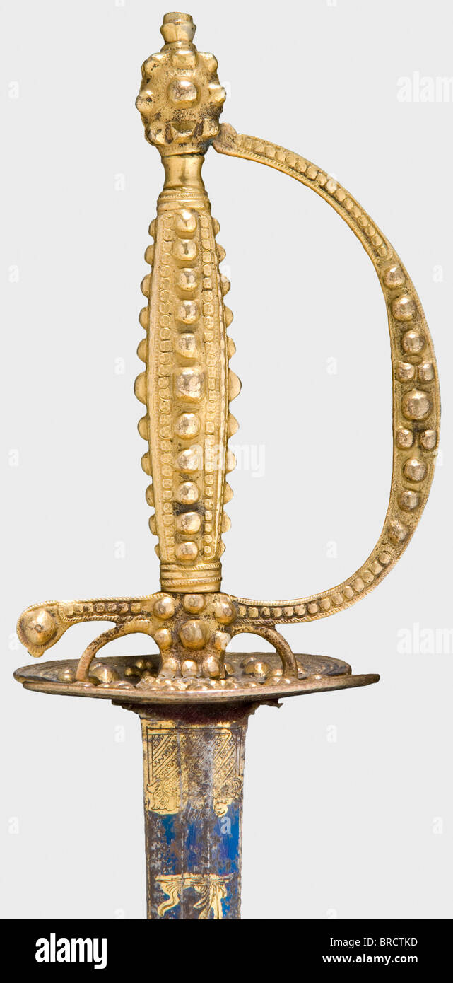 A French smallsword with goldplated hilt and scabbard, circa 1790