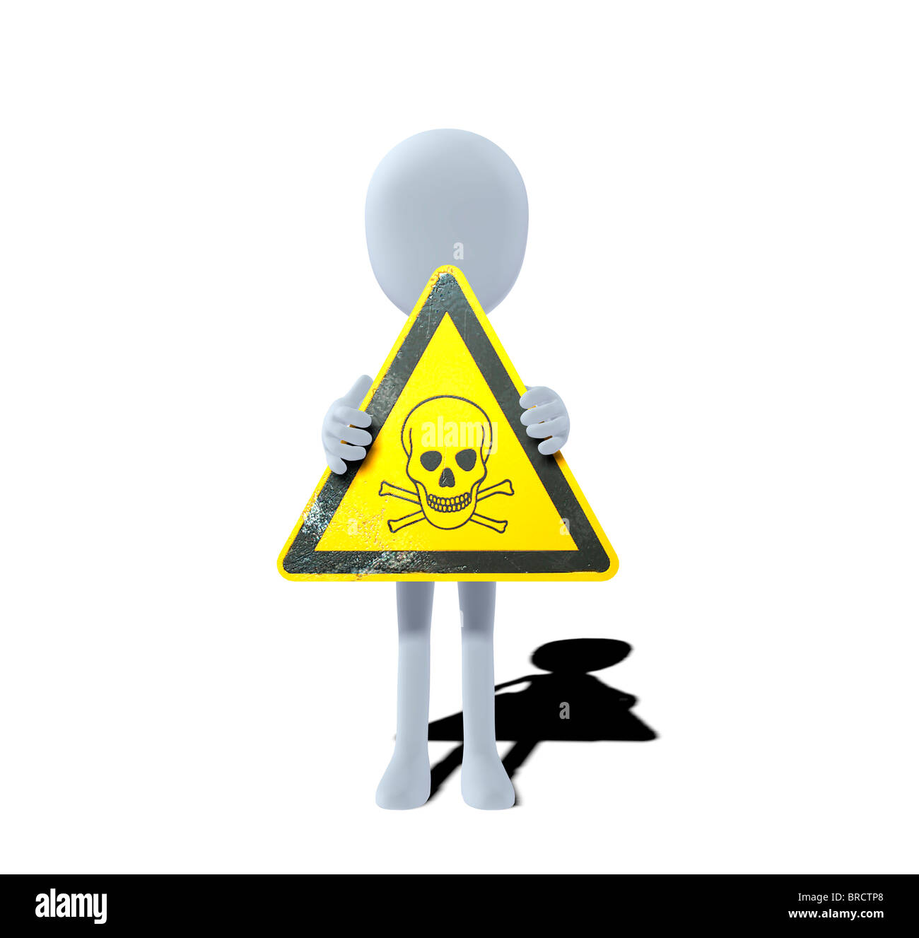 concept figure with warning sign poison Stock Photo