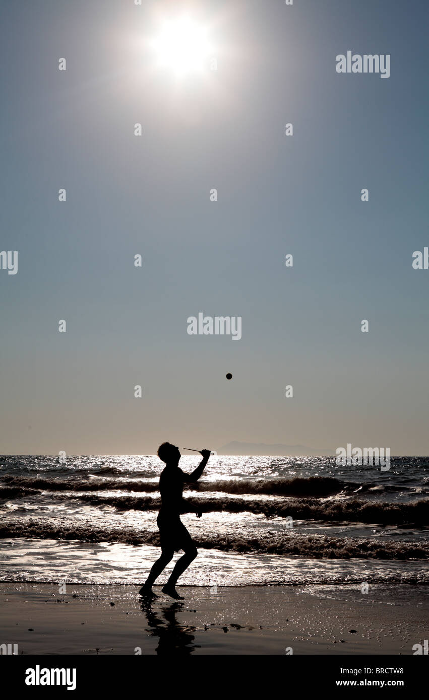 Bat and ball on beach Stock Photo Alamy