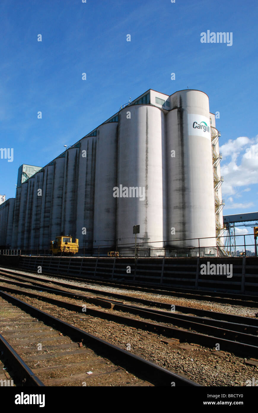 Grain Silos in North Vancouver BC British Columbia Canada Stock Photo