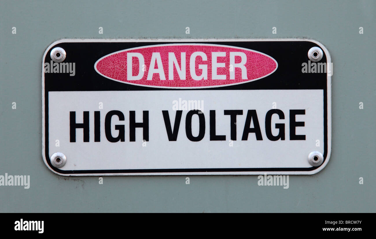 Warning sign danger high voltage. Stock Photo