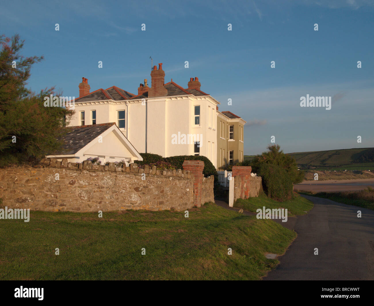 house by the sea croyde bay devon Stock Photo Alamy