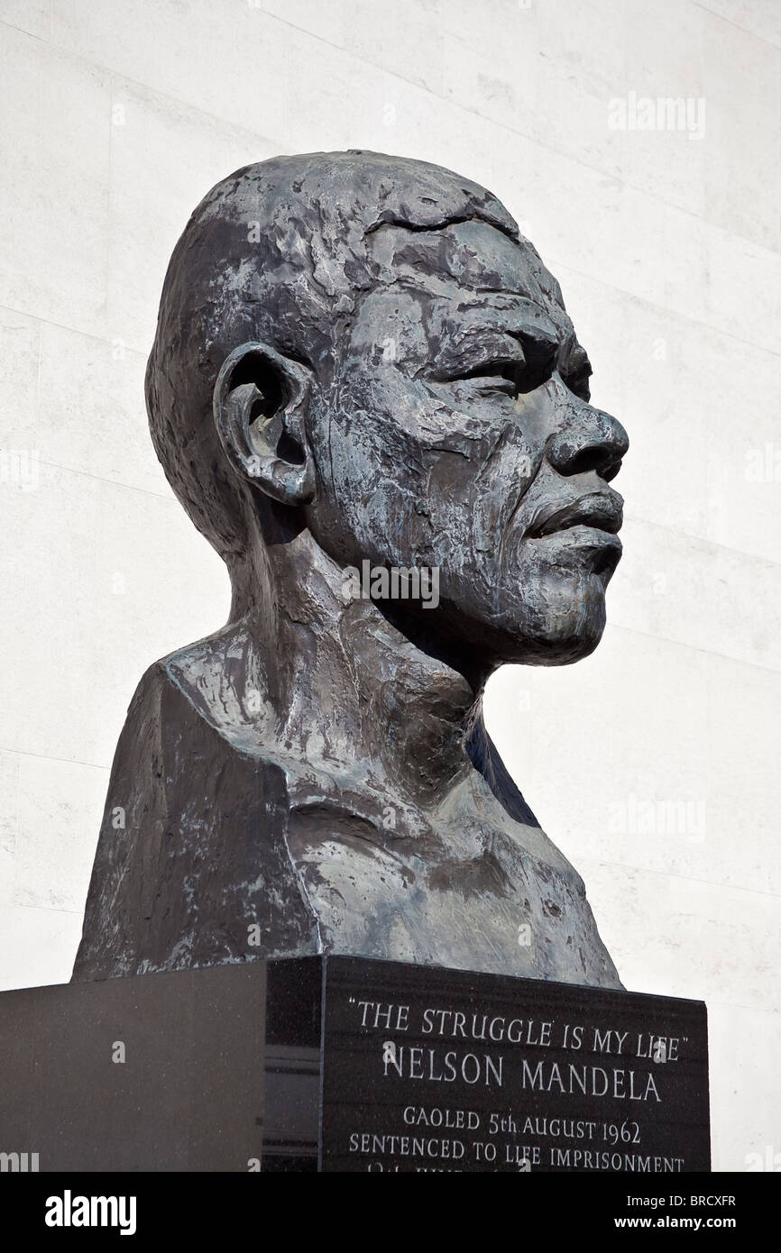 London Nelson Mandela sculpture at the Royal Festival Hall August 2010