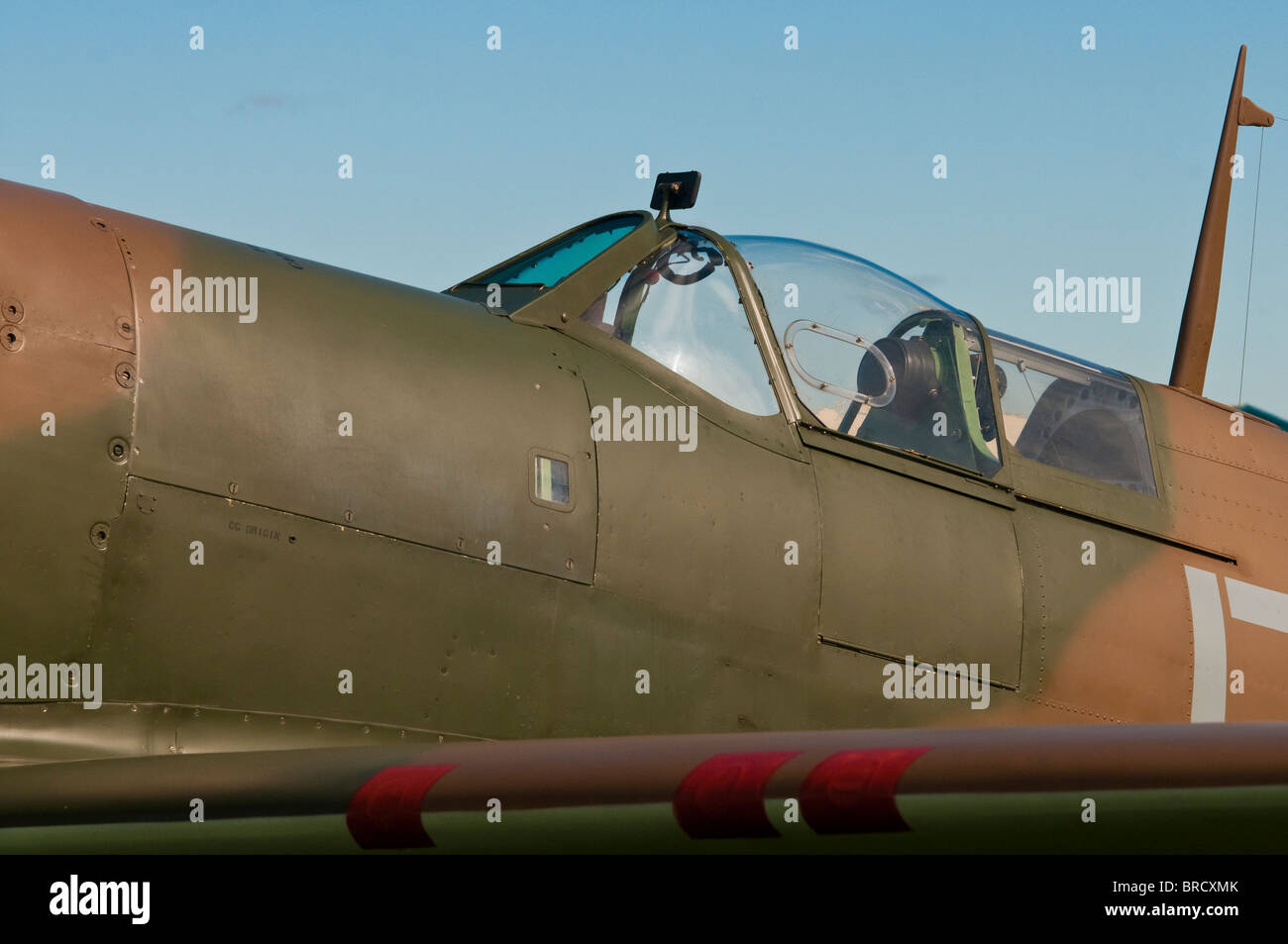 Supermarine Spitfire British World War II Aircraft at Kemble airfield Cotswolds. Stock Photo