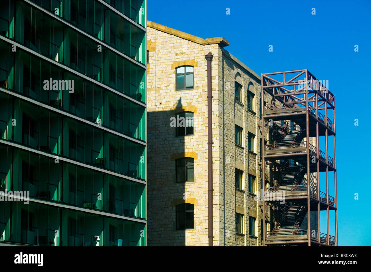 LA JOLIETTE, OLD AND MODERN ARCHITECTURE, MARSEILLE, FRANCE Stock Photo