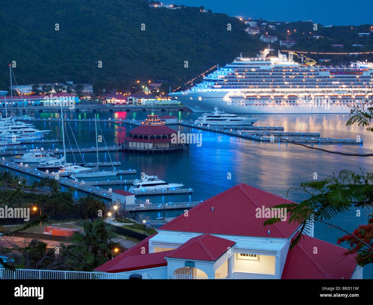 Us virgin islands cruise ship port view hires stock photography and