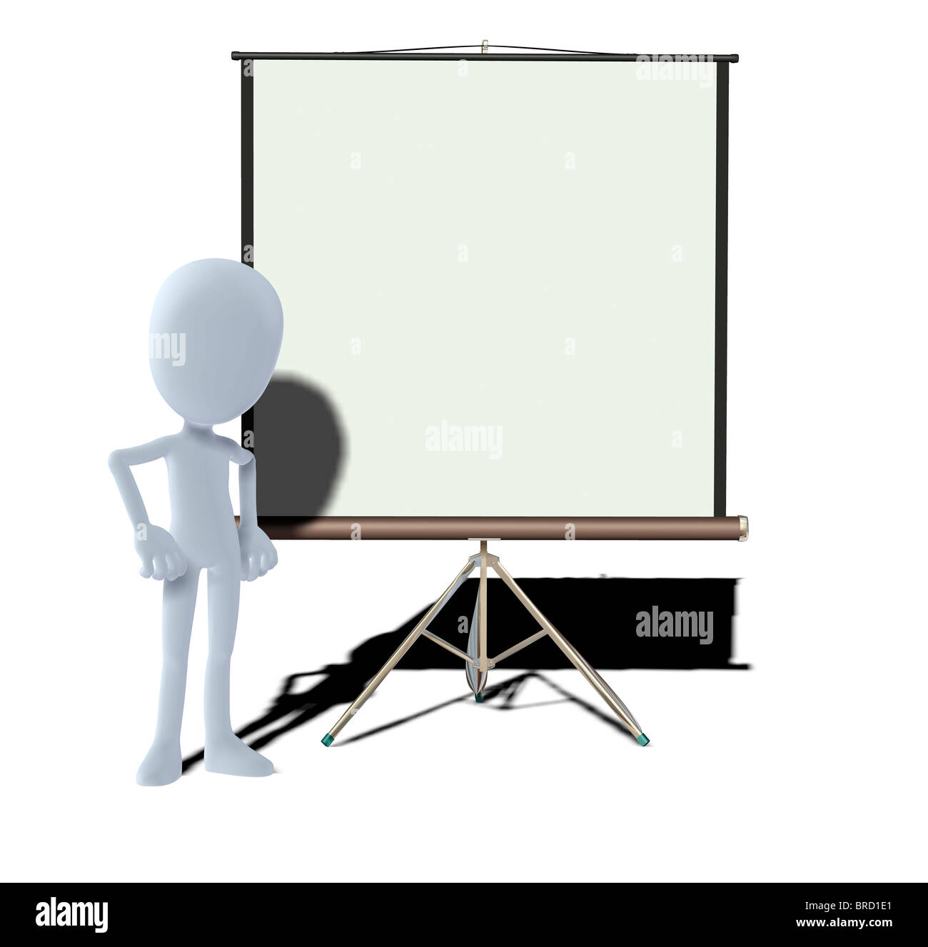 concept figure with presentation board Stock Photo