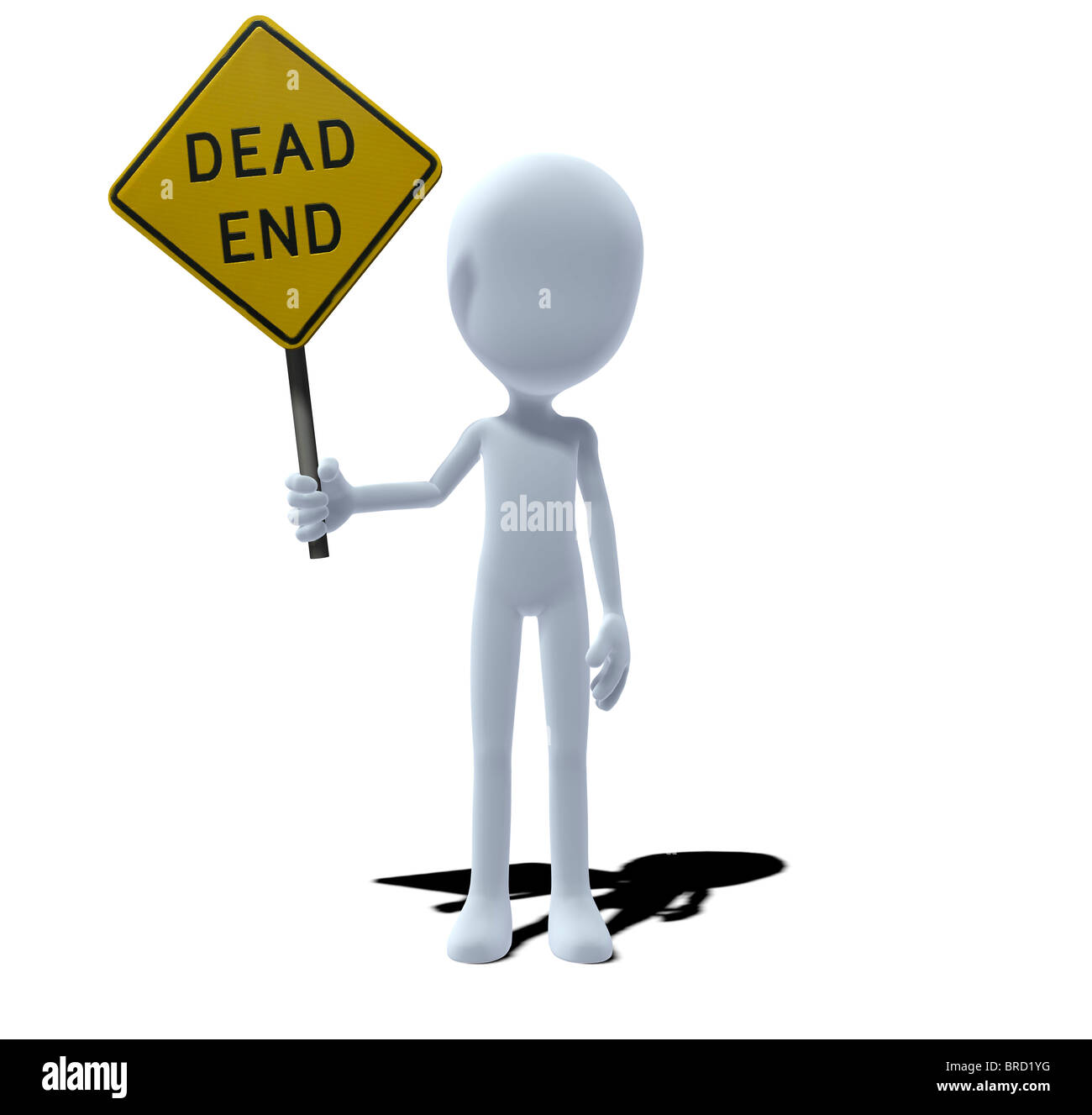 concept figure with sign dead end Stock Photo