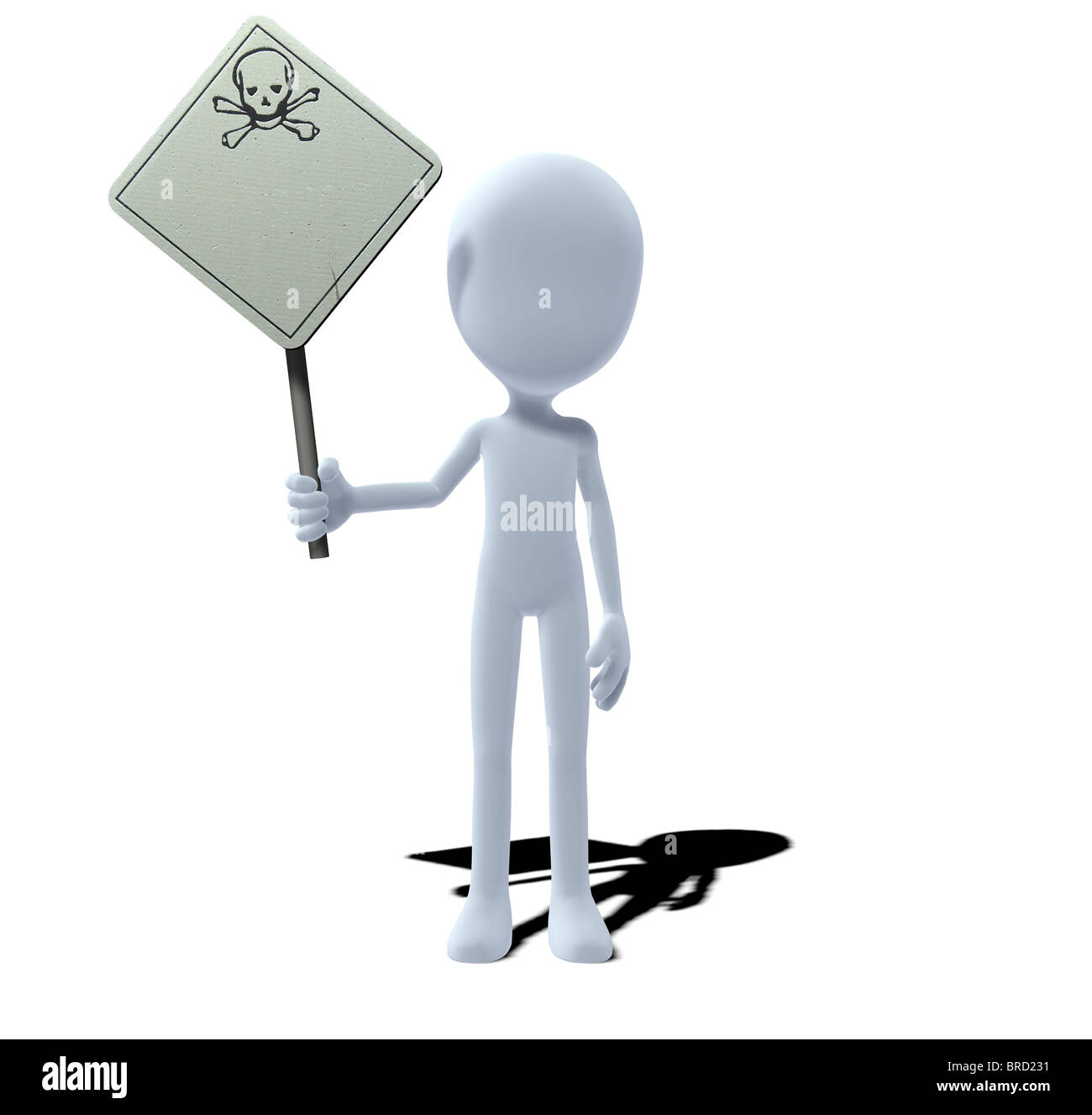 concept figure with warning sign poison Stock Photo