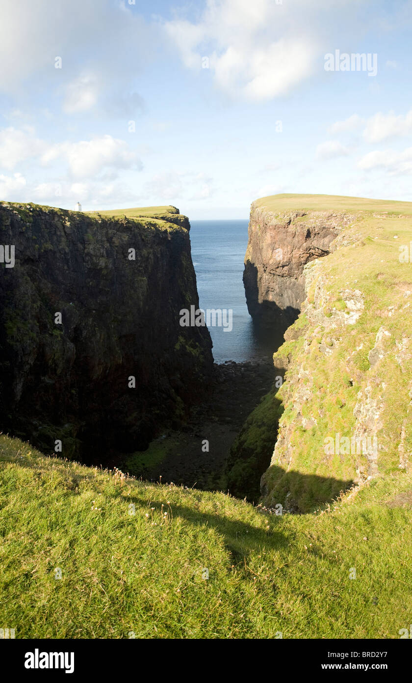 Geo inlet Eshaness Shetland Islands Scotland Stock Photo