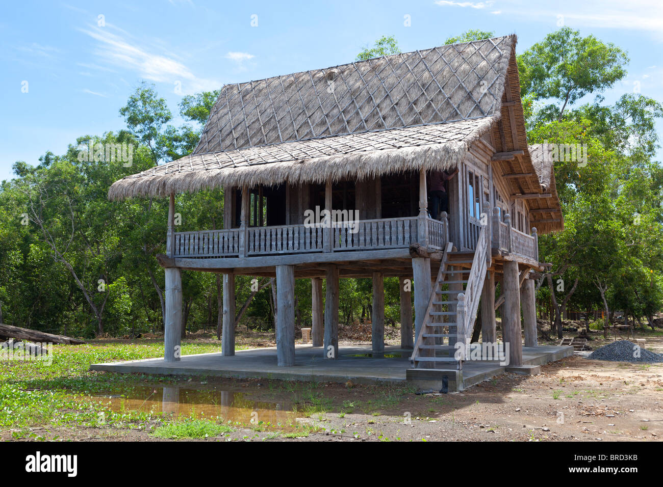 Traditional wooden Malaysian house, Tuaran, Sabah, Borneo Stock Photo