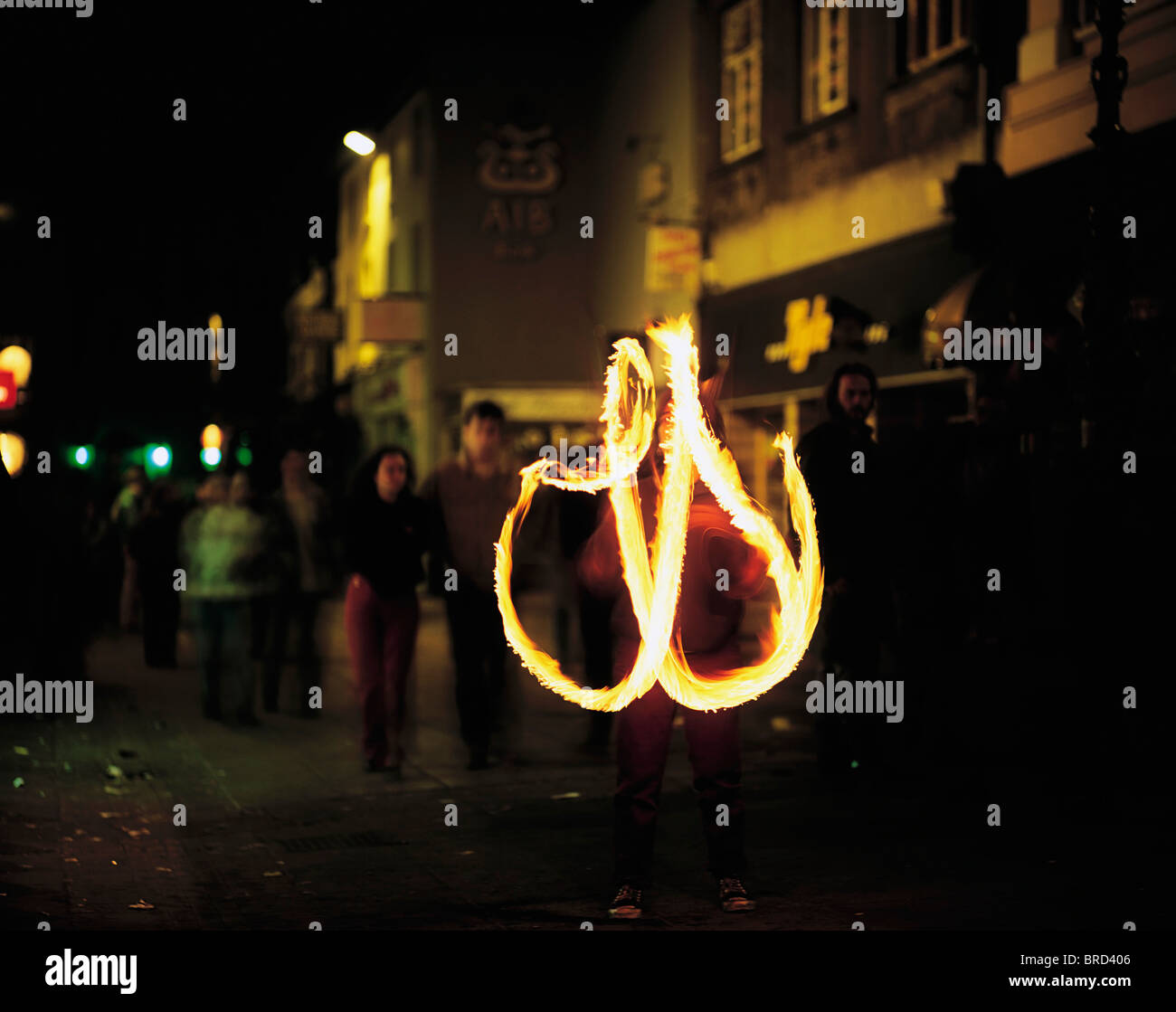 Fire Dancing, Ireland Stock Photo