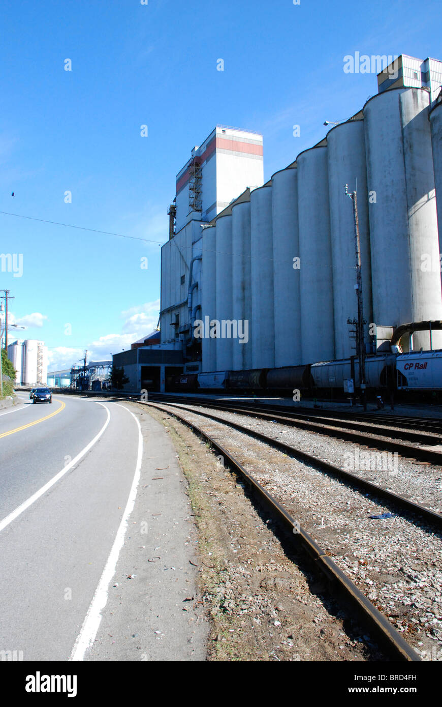 Grain Elevator and Silos in North Vancouver BC British Columbia Canada
