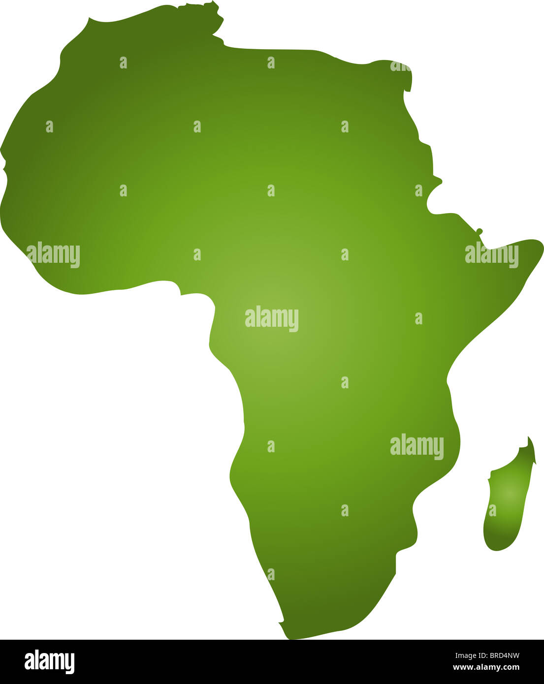 A stylized map of Africa in green tone. All isolated on white ...