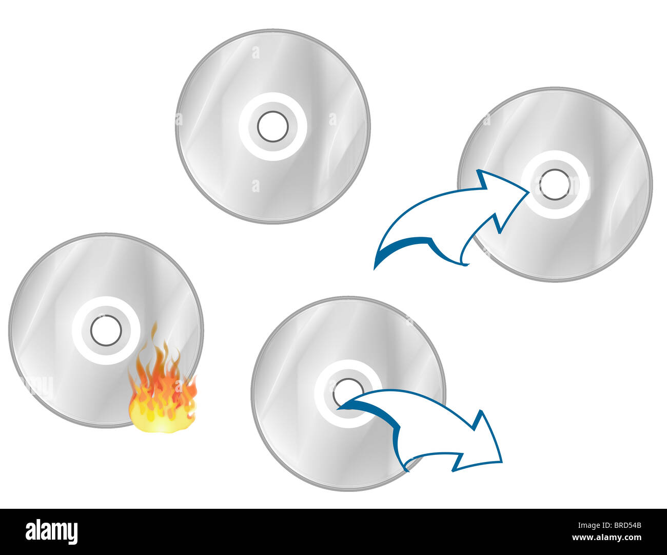 Different CD or DVD icons. All on white background Stock Photo - Alamy