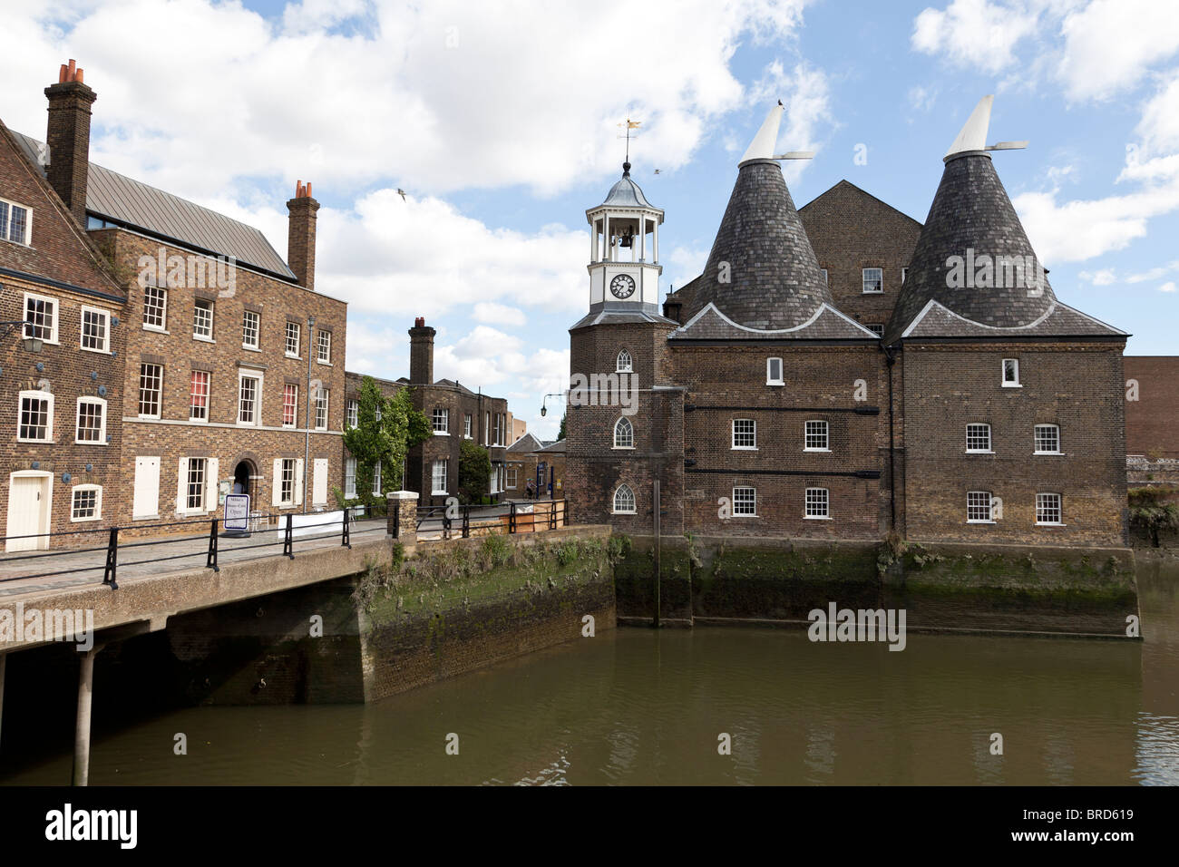 Three Mills on the River Lee in the East End of London, England, UK. Stock Photo