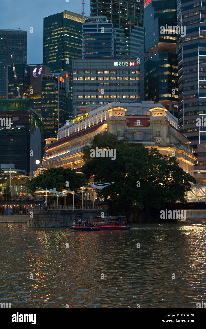Singapore River at night Stock Photo