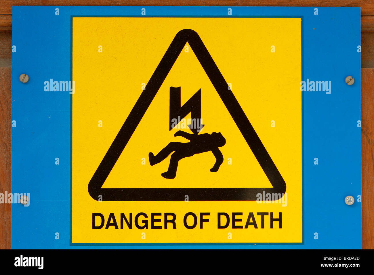 A danger of death sign Stock Photo