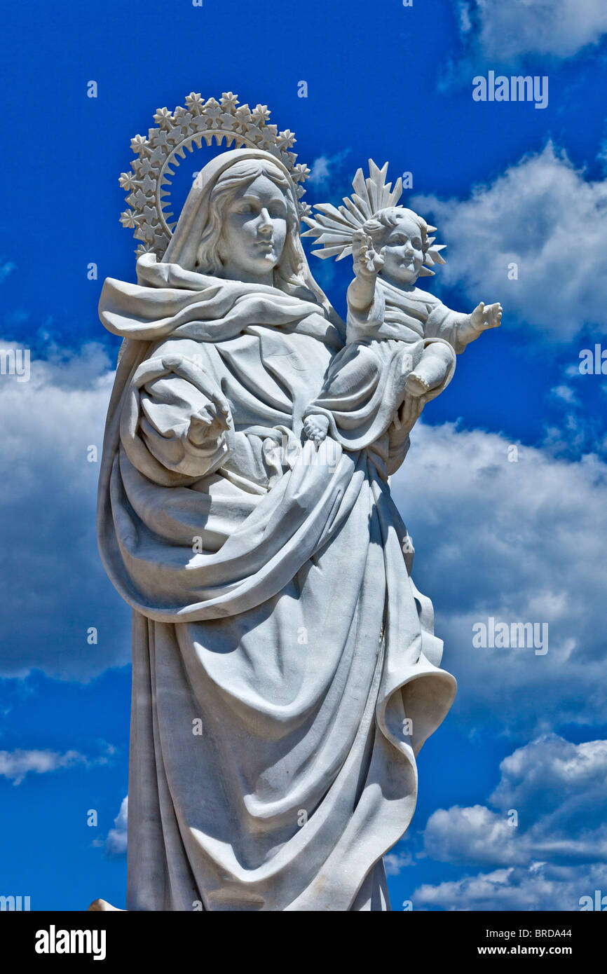 Religious statue of the Virgen del Carmen at Puerto de Garrucha Stock Photo