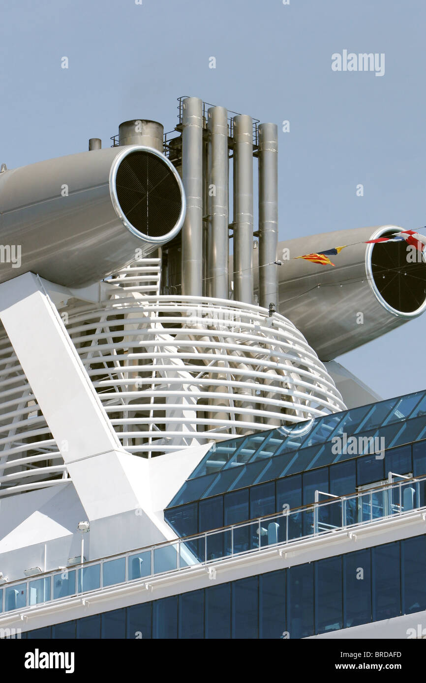Gas Turbines Installed In The Ships Funnel Island Princess Princess Cruise Lines Stock Photo Alamy