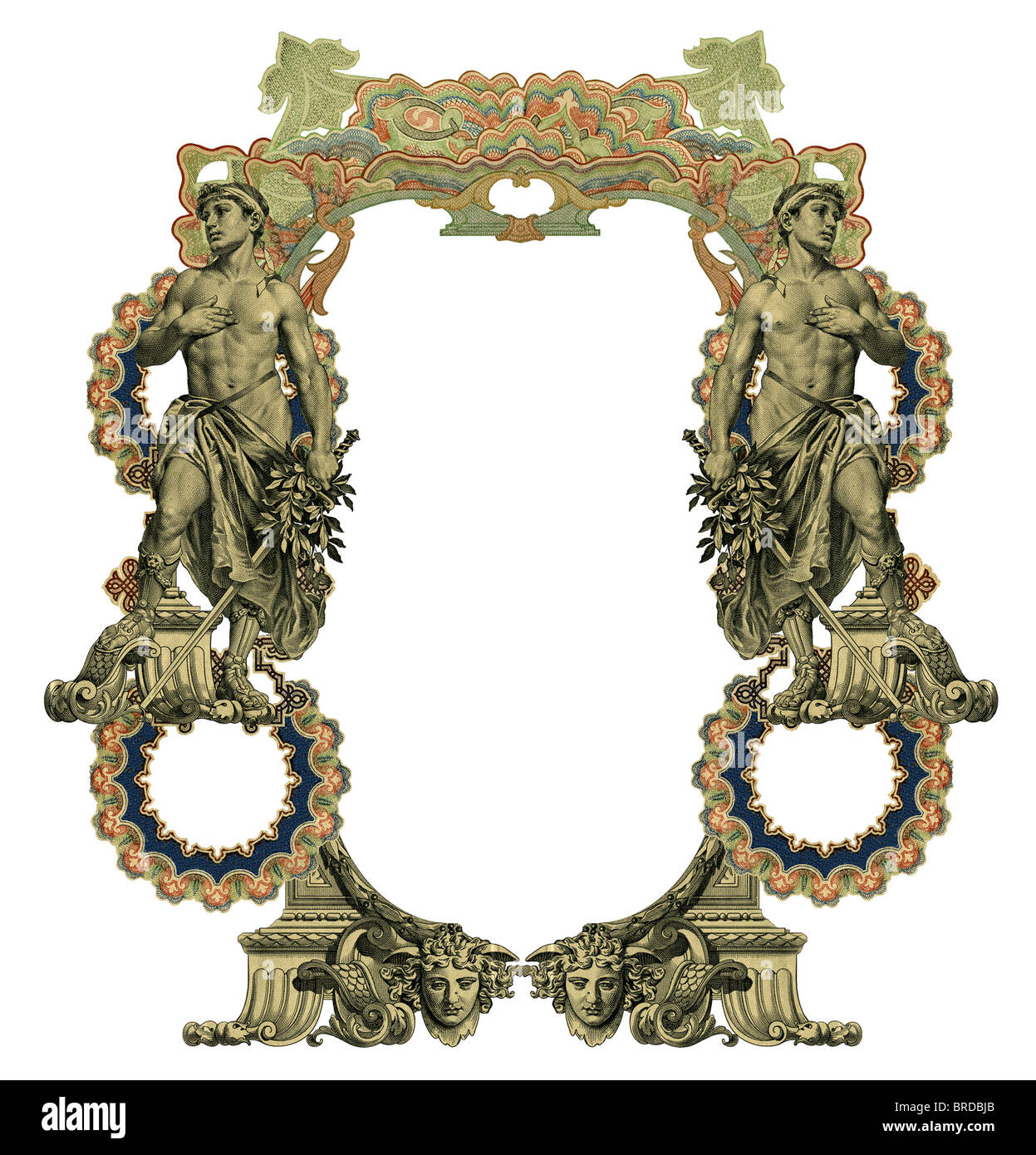 Two Frame Man Luxuriously illustrated old colored victorian frame and two man Stock ...