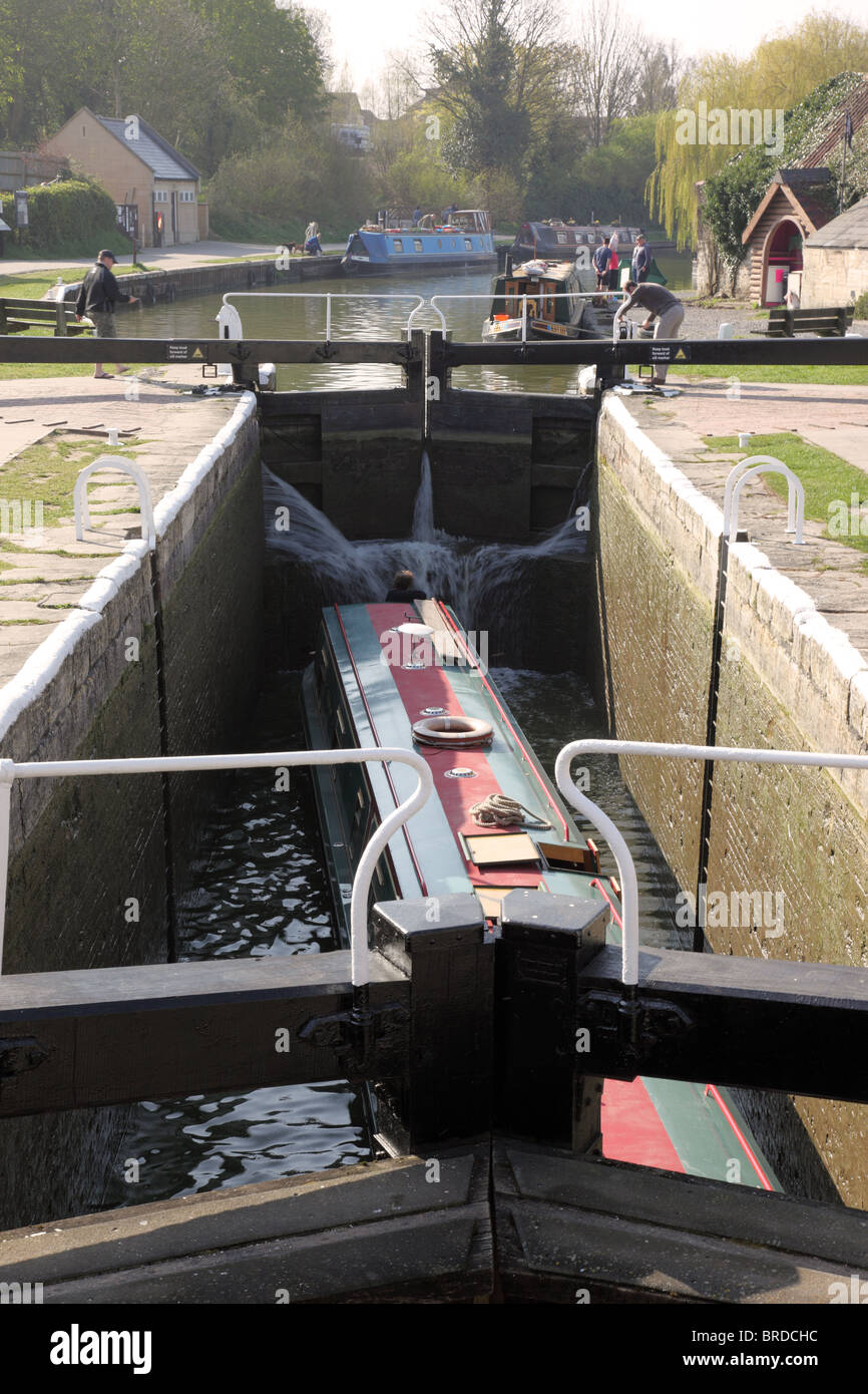 The Kennet & Avon canal lock, Bradford on Avon, Wiltshire, England, UK Stock Photo