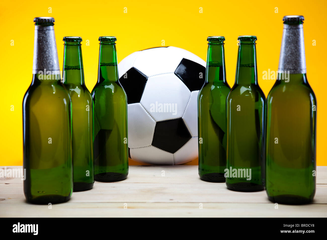 Beer collection, football Stock Photo Alamy