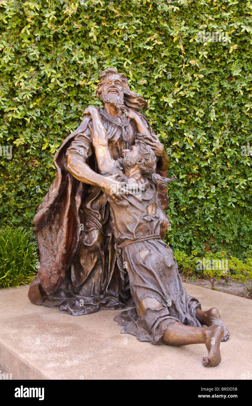 Bronze Sculpture of Prodigal Son, Crystal Cathedral, California, USA Stock Photo