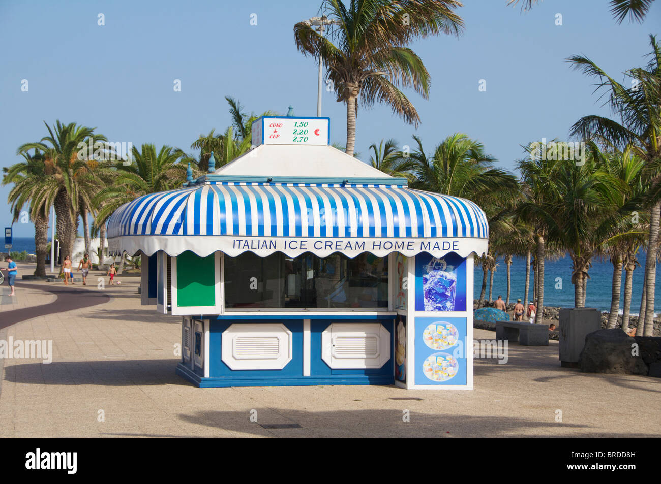 An Icecream kiosk by the beach in Puerto Del Carmen, Lanzarote, Canary