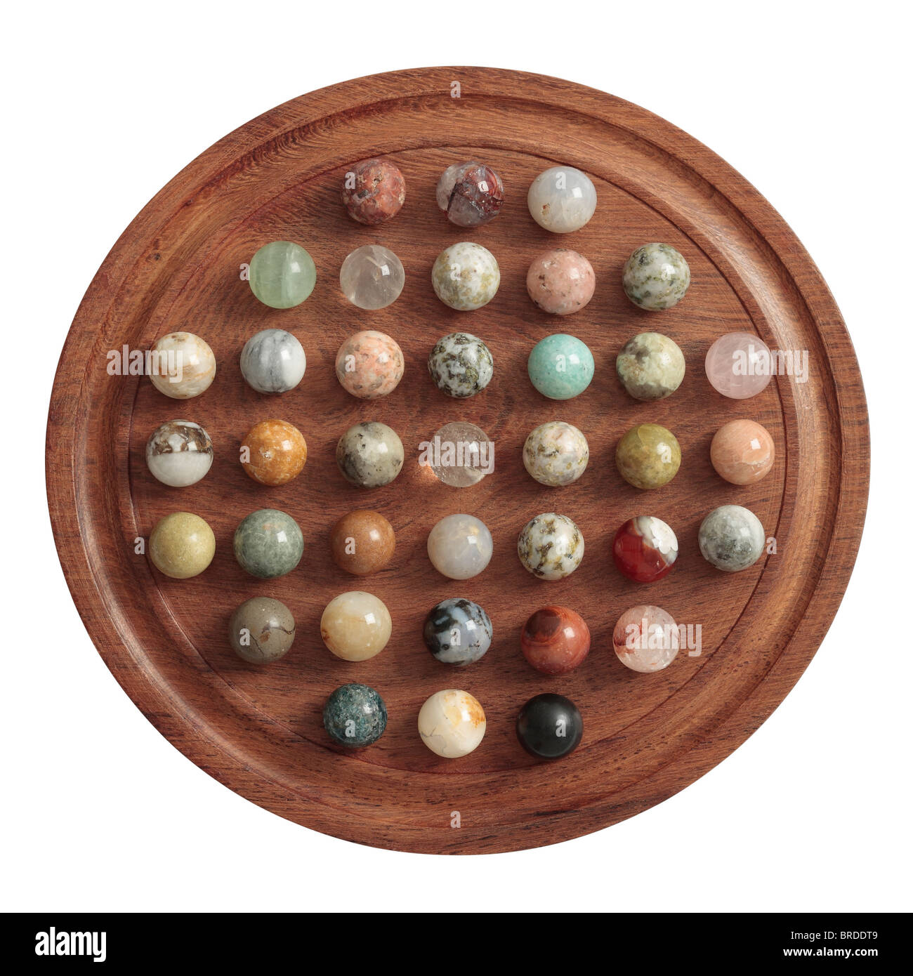 Solitaire Board with Semi-Precious Stone Balls. Stock Photo