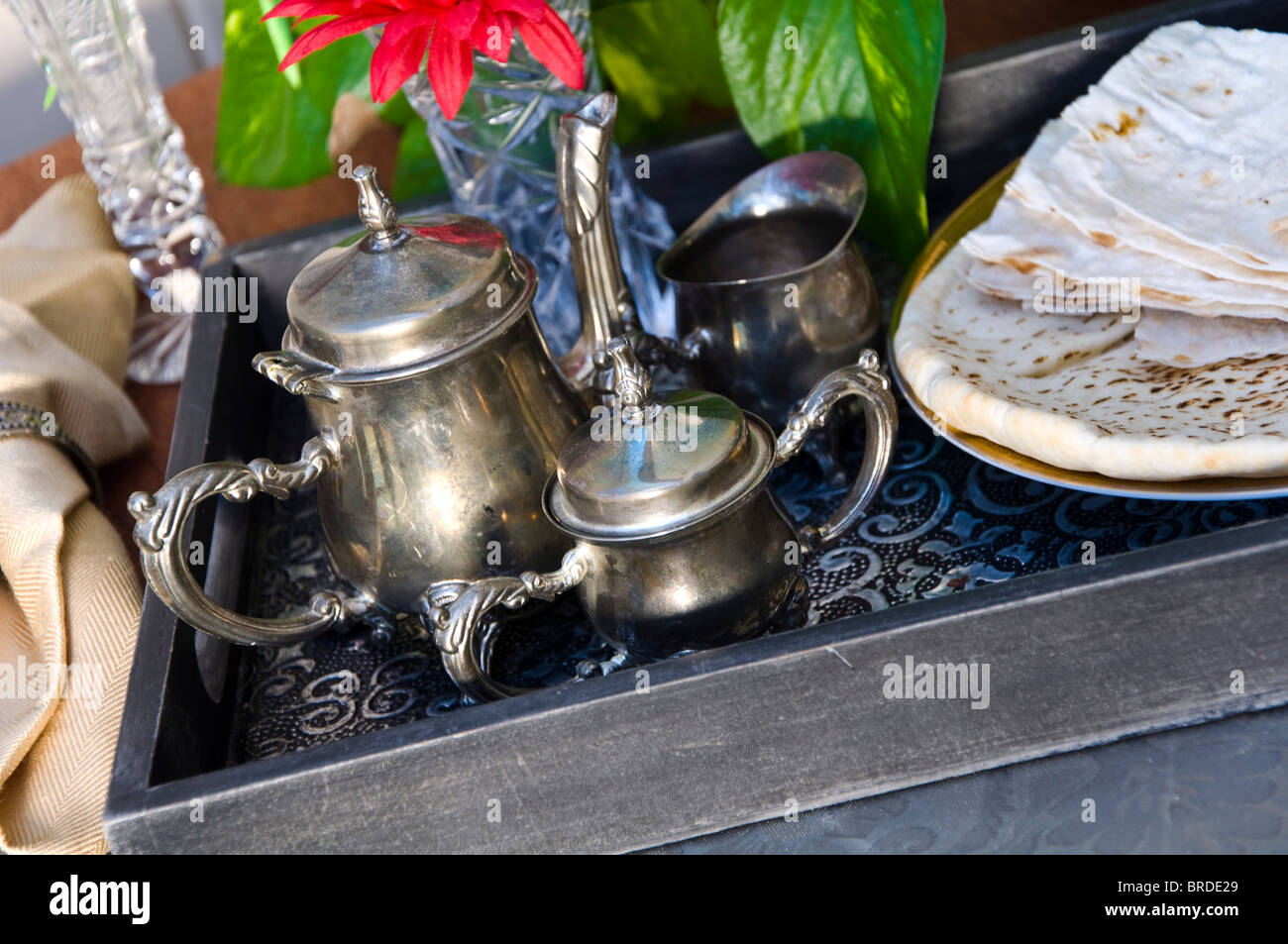 Sterling Silver Tea Service Stock Photo Alamy