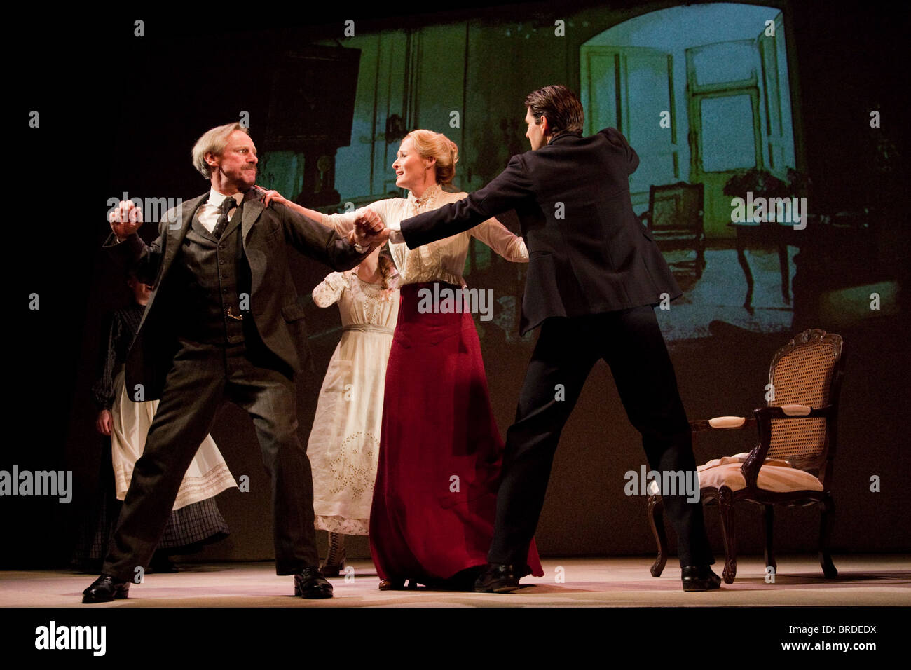 Birdsong stage play with Nicholas Farrell, Genevieve O'Reilly and Ben Barnes at  the Comedy Theatre, London Stock Photo