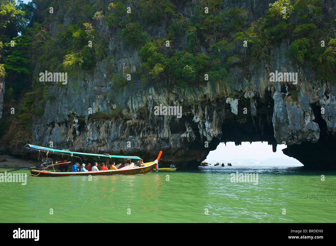 Longtail-boat, Phang-Nga Bay National Park, Phuket, Thailand Stock Photo