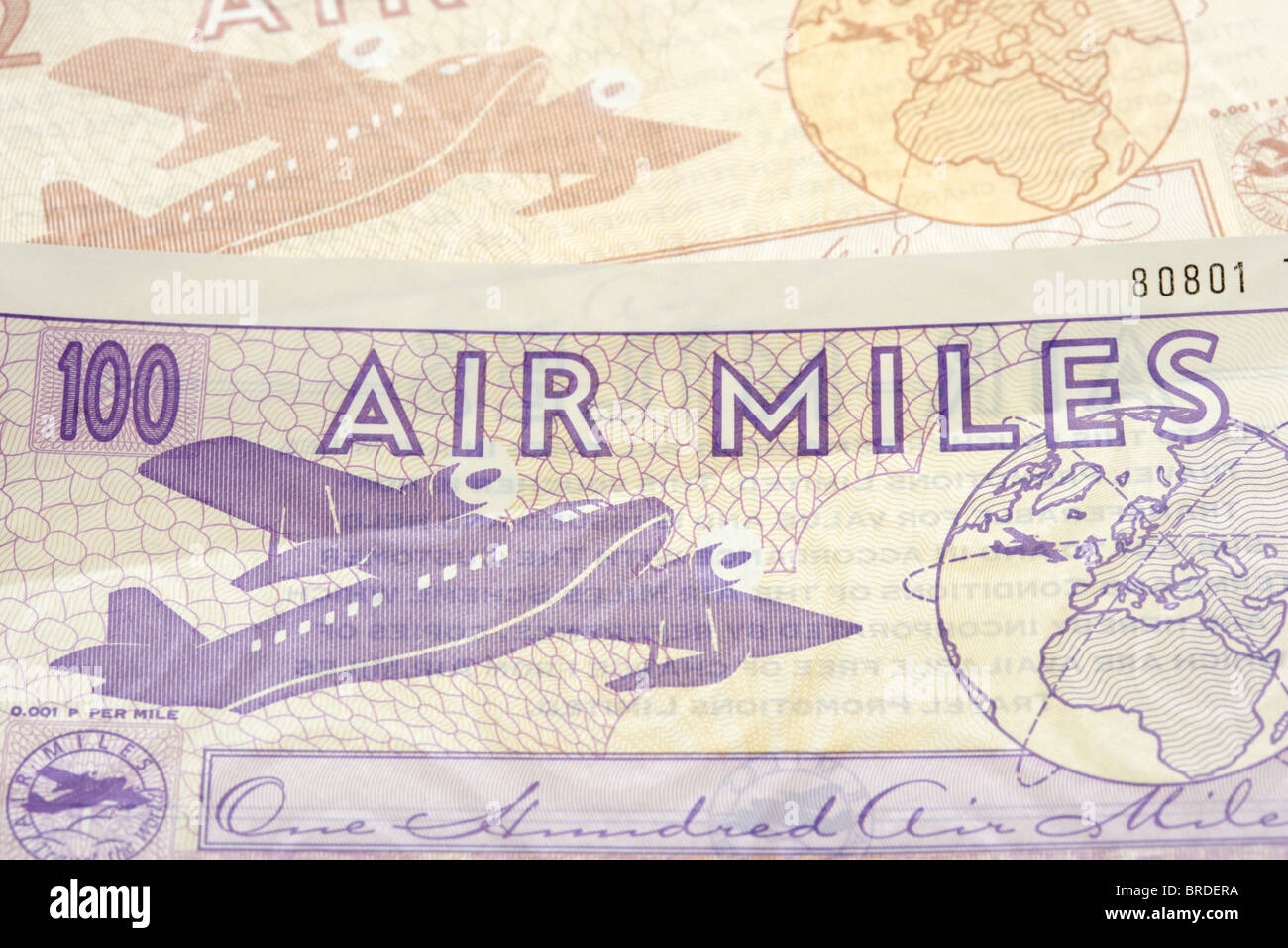 air miles paper certificates from obsolete frequent flyer programme Stock Photo