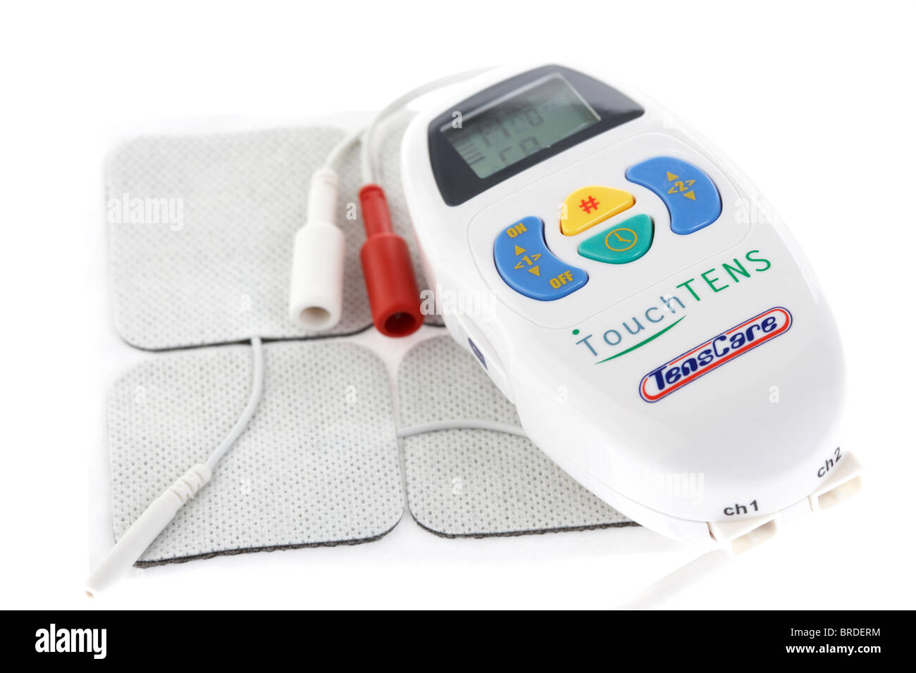 dual channel tens machine for pain relief Stock Photo