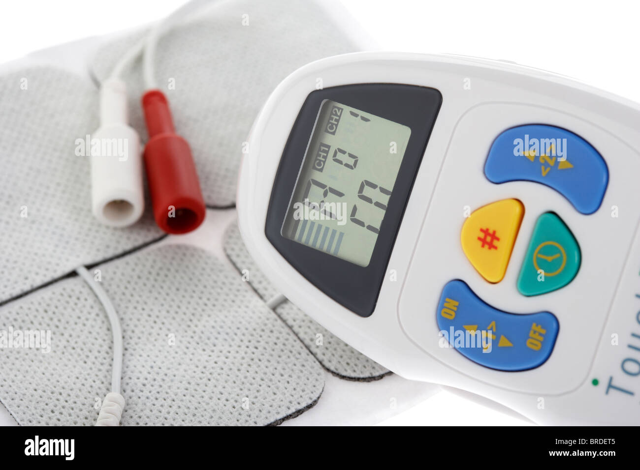 dual channel tens machine for pain relief Stock Photo