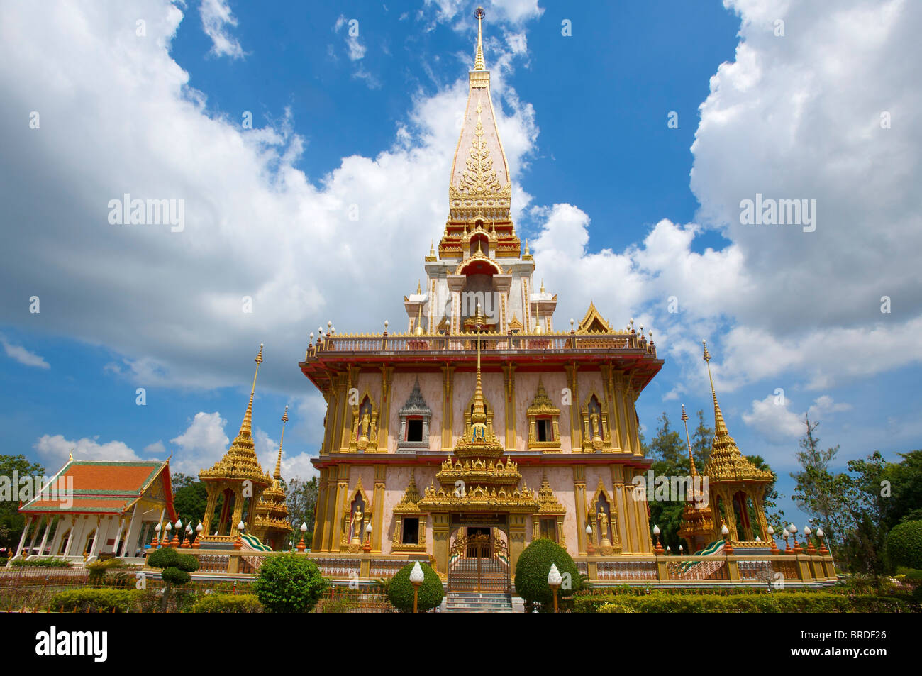 Wat Chalong Tempel, Phuket, Thailand Stock Photo
