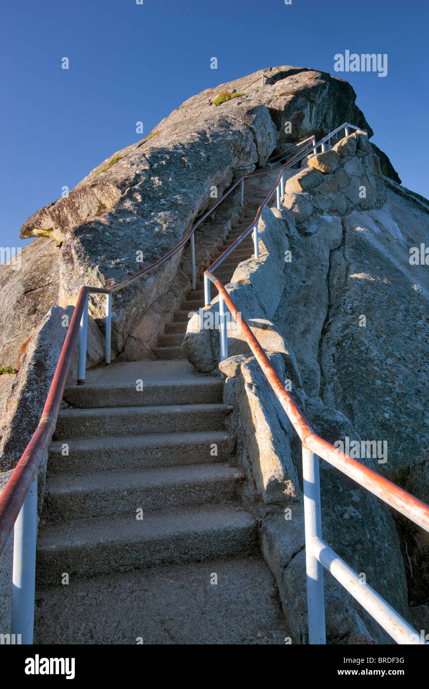 Stairs up Moro Rock. Sequoia National Park, California Stock Photo