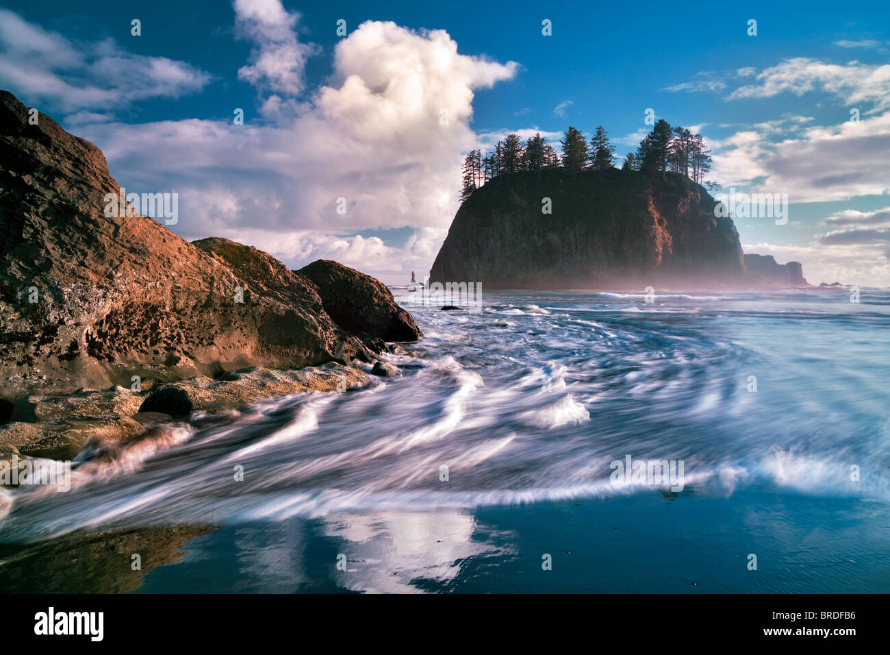 Crying Lady Rock and surf at Second Beach. Olympic National Park