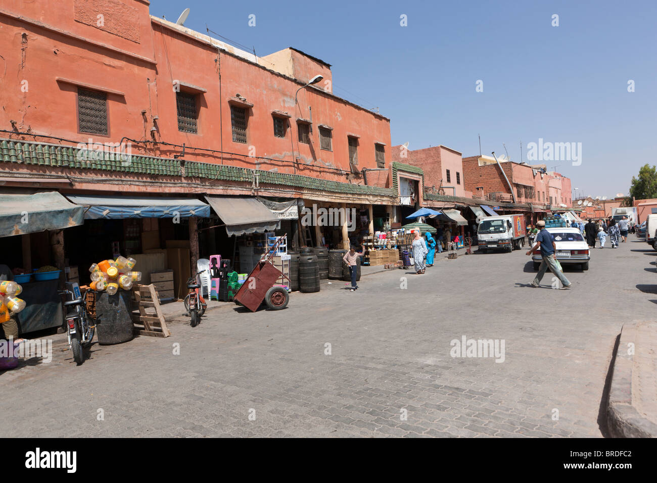Street in the Marrakech (Marrakesh), Morocco, North Africa, Africa Stock Photo